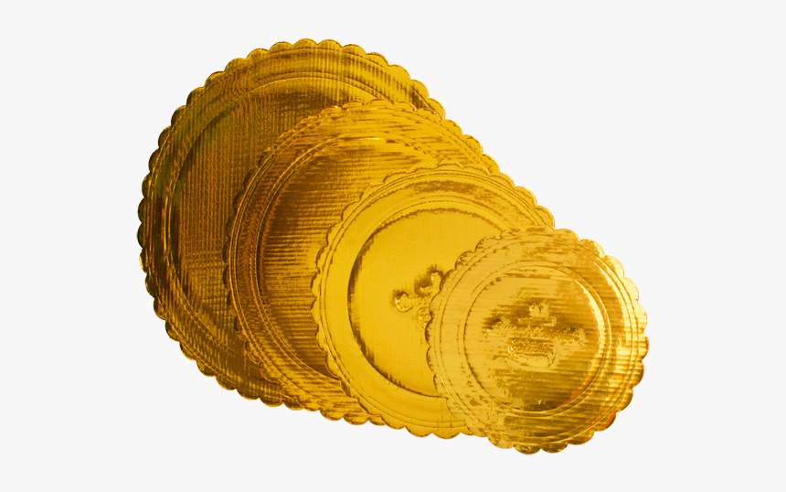 Sweet Carrier Collection Gold Embossed Scalloped Cake - Macoma, HD Png Download