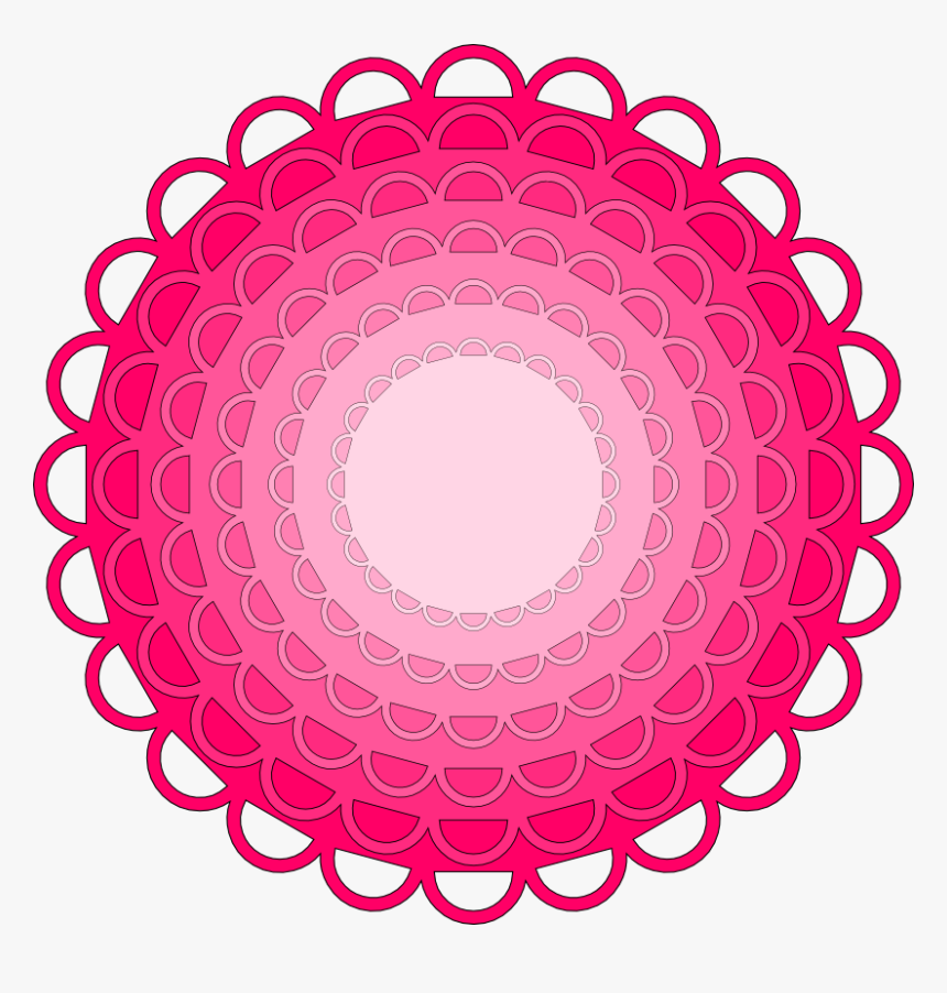 Half Cut Circle Scallop With 6 Nested Layers Clipart - Scalloped Circle Clipart Brown, HD Png Download