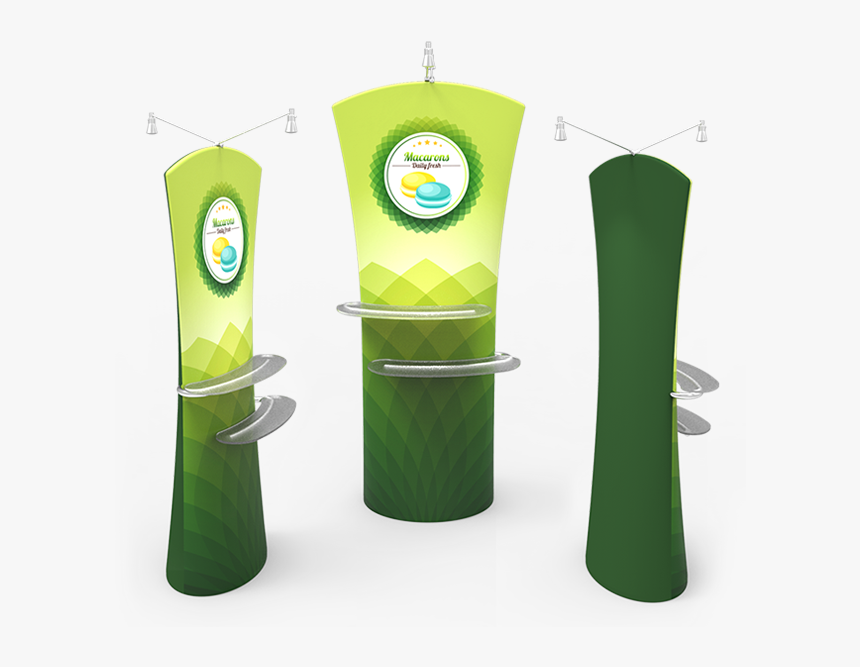 Curved Top Tension Fabric Banner Stand With Arm Shelves - Banner, HD Png Download