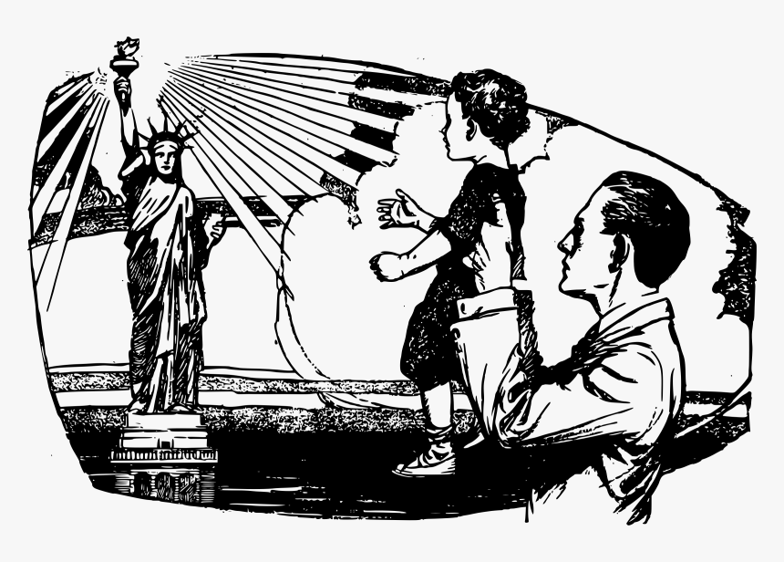 Transparent Statue Of Liberty Png - New Colossus Drawing, Png Download