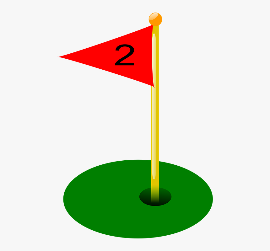 Golf, Hole, Flag, Two, Sport, Game - Golf Flag Hole 3, HD Png Download