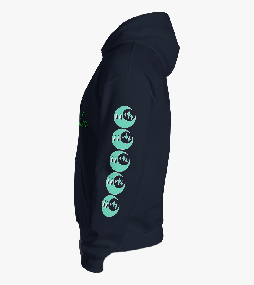 Blackdashhoodie Moon Sleeve Green Moon Sleeve Mockup - Hoodie, HD Png Download