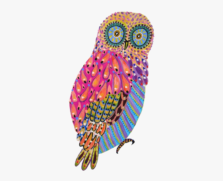 Owl And Art Image - Colorful Transparent Owl Png, Png Download