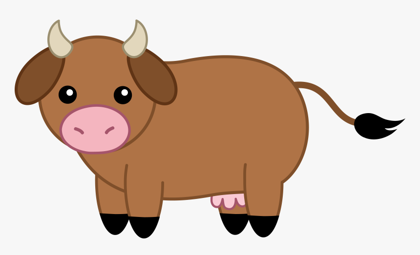 Transparent Cartoon Animal Png - Brown Cow Clip Art, Png Download