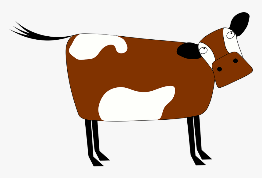 Animal, Cartoon, Cow, Farm, Farmyard, Field - Cow Brown Cartoon, HD Png Download