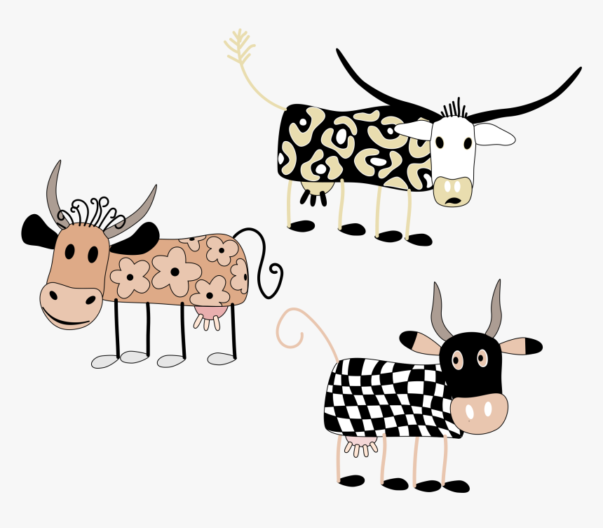 Cartoon Cows - Cattle, HD Png Download