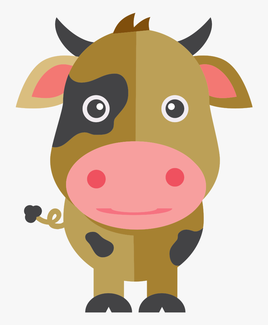 Cute Cartoon Cow - Transparent Cute Cow Cartoon, HD Png Download