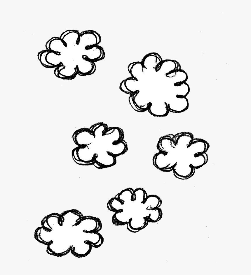 Transparent Nuvens Png - ลาย เส้น น่า รัก ขาว ดำ, Png Download