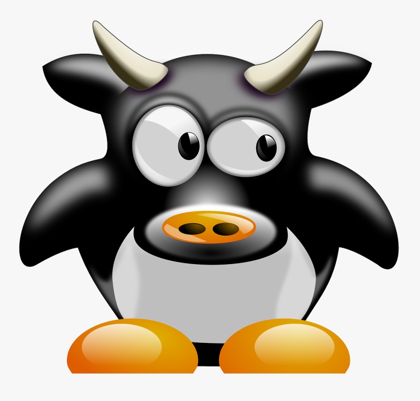 Cartoon Bull - - Cow Penguin, HD Png Download