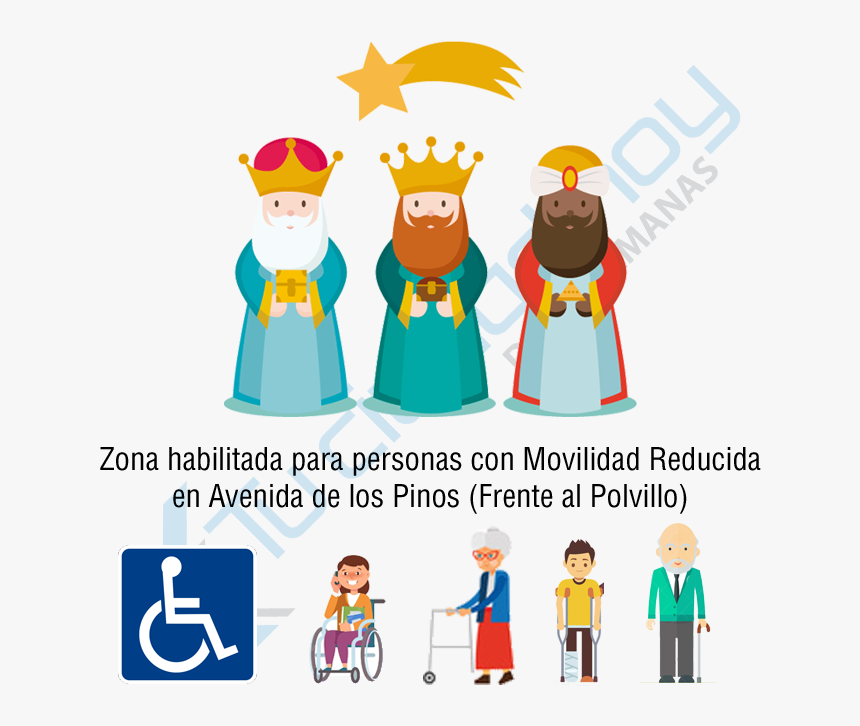 Movilidad Reducida Montequinto Para Visualizar La Cabalgata - Tres Reyes Magos Dibujo, HD Png Download