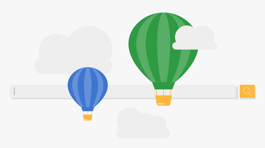 Hot Air Balloons Over A Single Search Box - Hot Air Balloon, HD Png Download