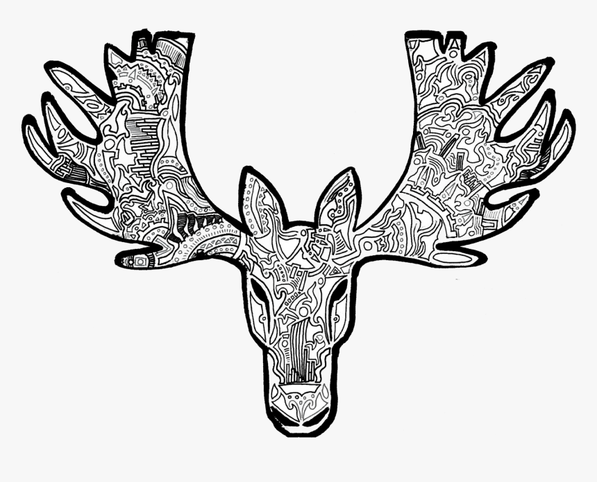 Black Transparent Moose Antlers, HD Png Download
