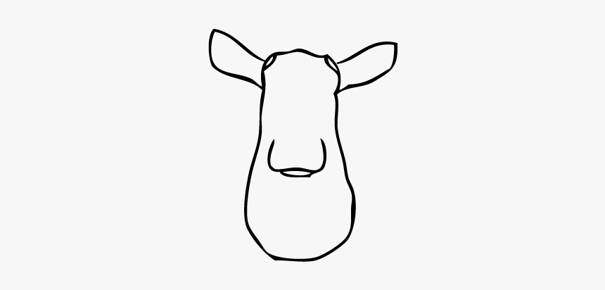 White Faux Taxidermy Moose Head Only - Line Art, HD Png Download