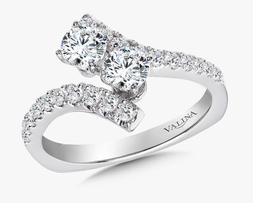 Valina Two-stone Diamond Engagement Ring Moutning In - Engagement Ring, HD Png Download