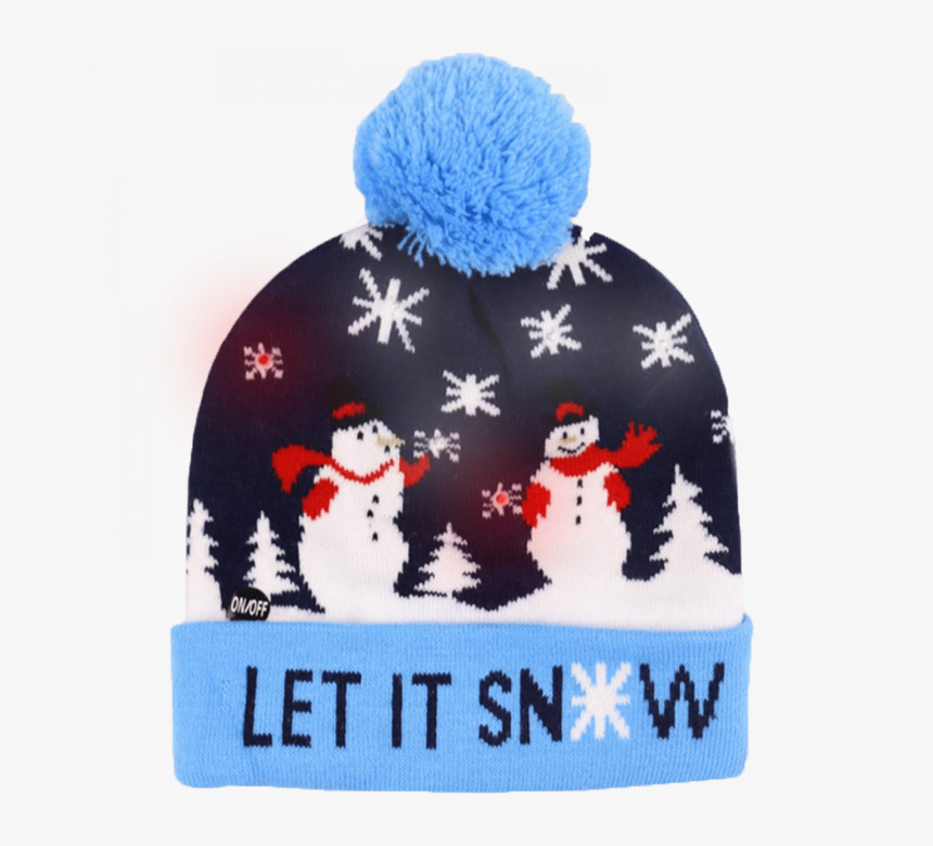 Led Light Up Knitting Christmas Let It Snow Hat - Christmas Day, HD Png Download