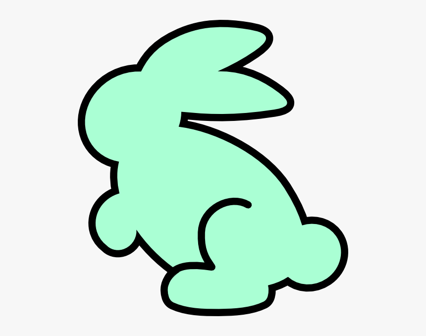 Soft Sea Green Bunny Clip Art At Clker - Bunny Clip Art, HD Png Download