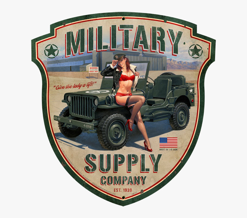 Pin Up Girl On Jeep, HD Png Download
