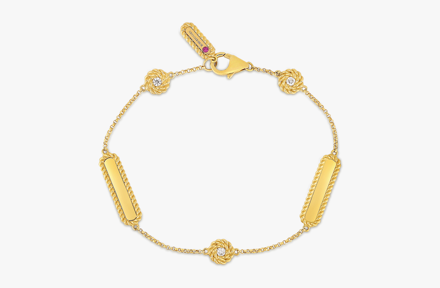 Roberto Coin Bracelet With Alternating Diamond Stations - Bracelet, HD Png Download