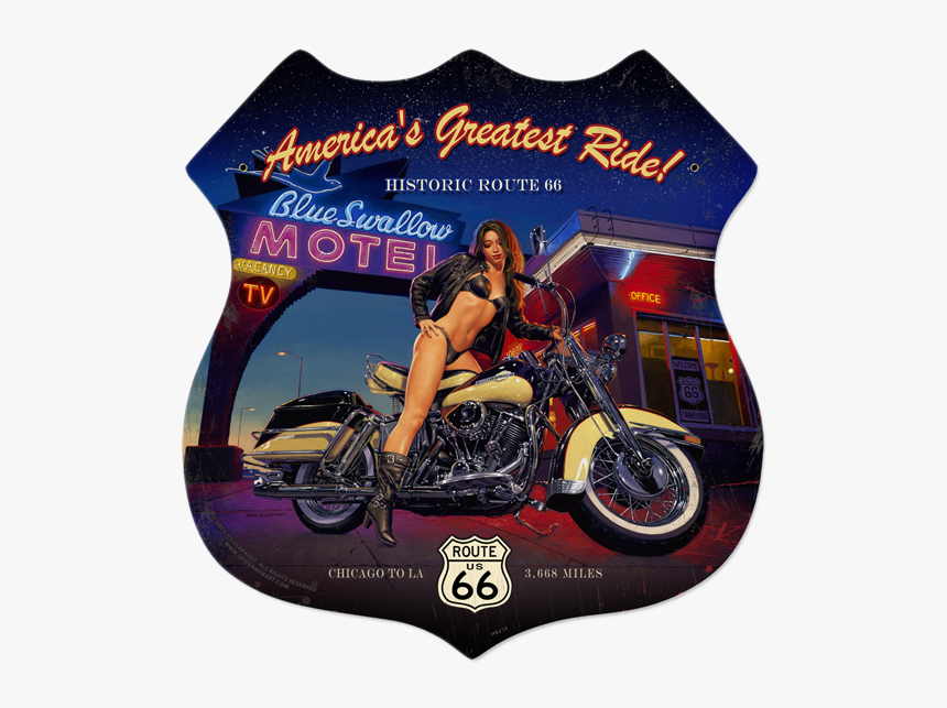 Sexy Babes Motorcycle Route 66, HD Png Download