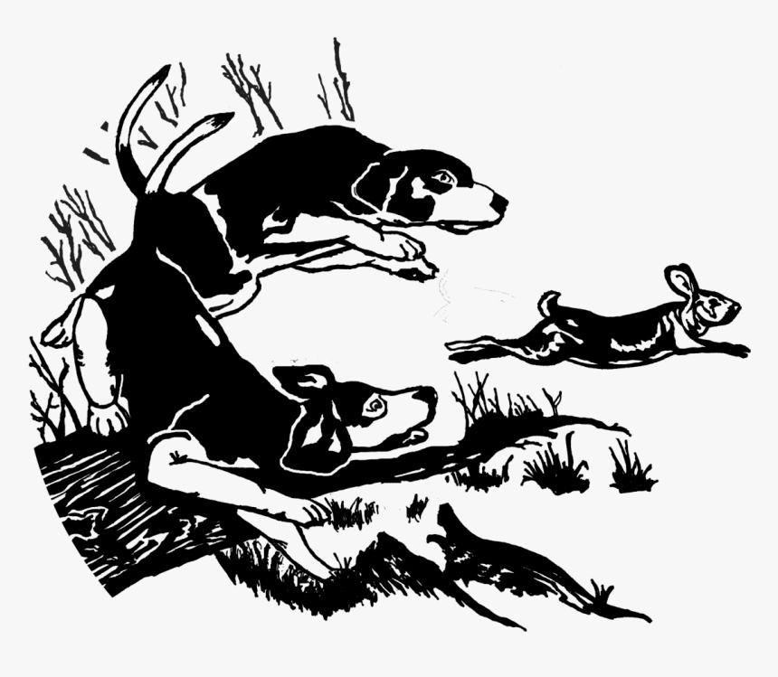 Rabbit Hunting Stuff Jumped - Beagle Chasing Rabbit Decal, HD Png ...