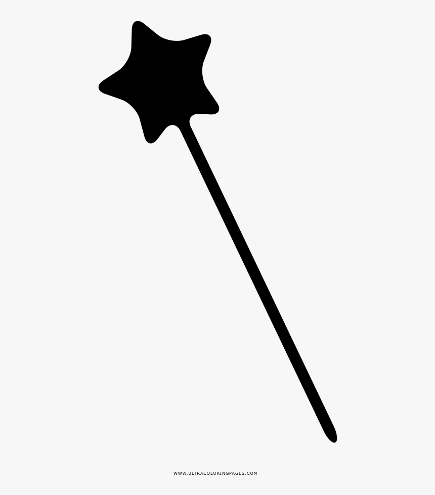 Fairy Wand Coloring Page - Varita De Hada Dibujo, HD Png Download