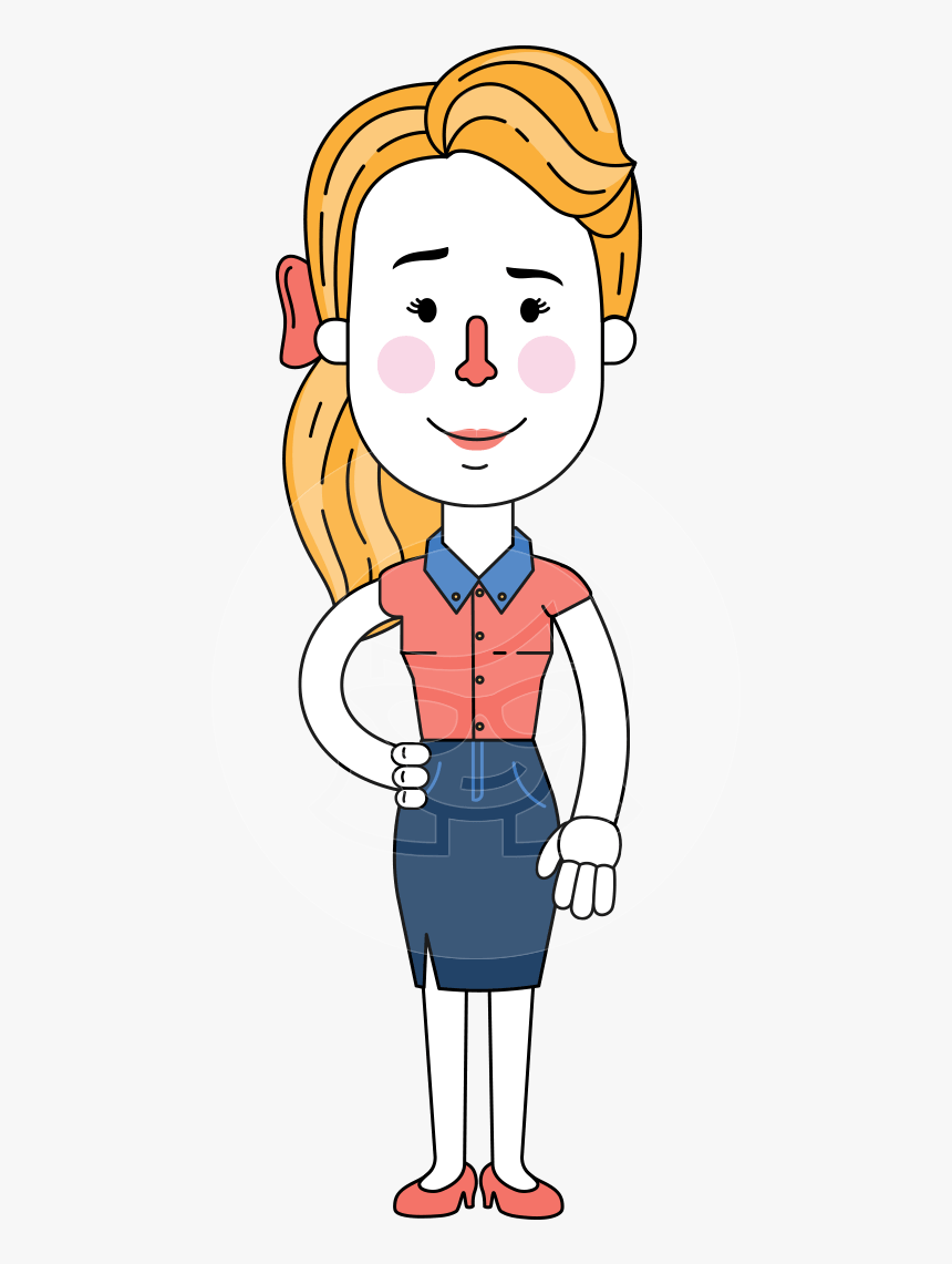 Geometry Blonde Girl Vector Character Design Aka Caitlyn - Design, HD Png Download