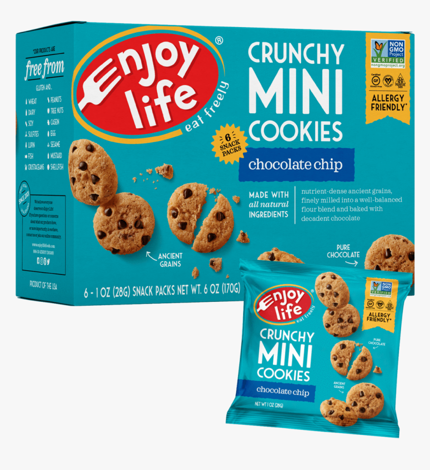 Enjoy Life Mini Crunchy Chocolate Chip Cookies, HD Png Download