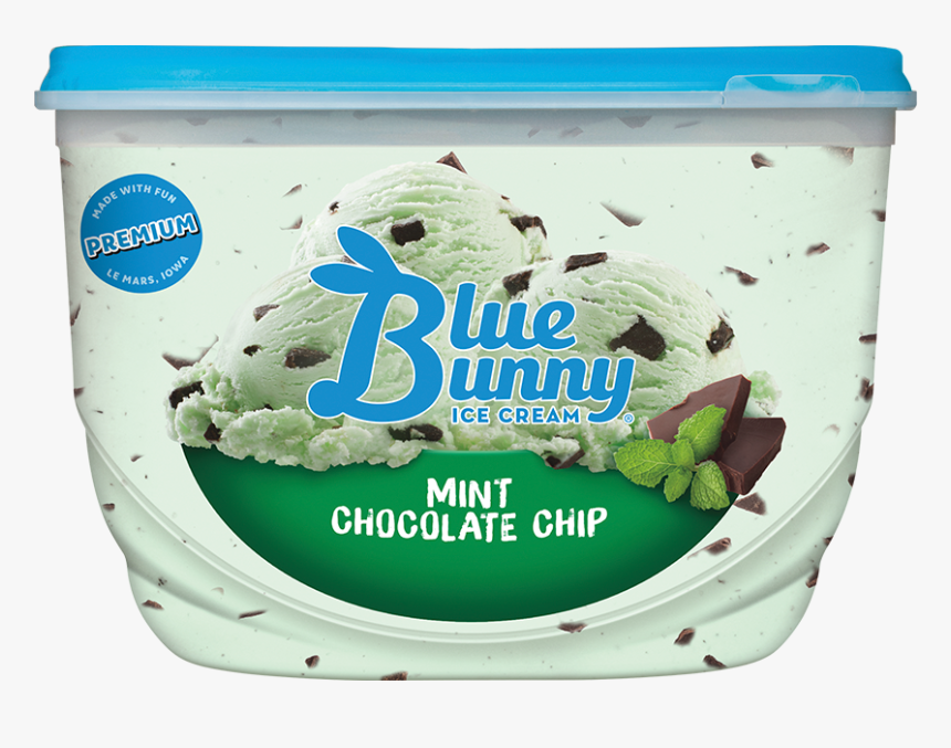 Mint Chocolate Chip - Blue Bunny Mint Ice Cream, HD Png Download