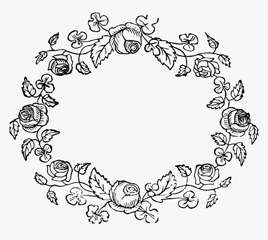 Floral Big Image Png - Flower Frame Drawing Png, Transparent Png