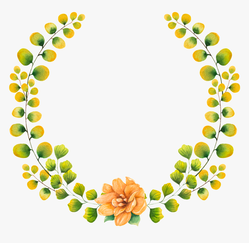 Flower And Leaf Half Garland Vector - Stock Photography, HD Png Download