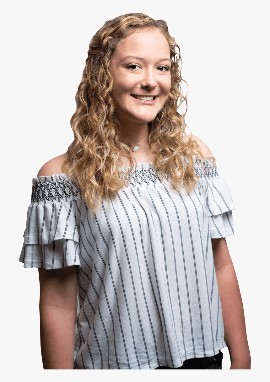 Young Blonde Girl Smiling, Straight White Teeth, Curly - Girl, HD Png Download