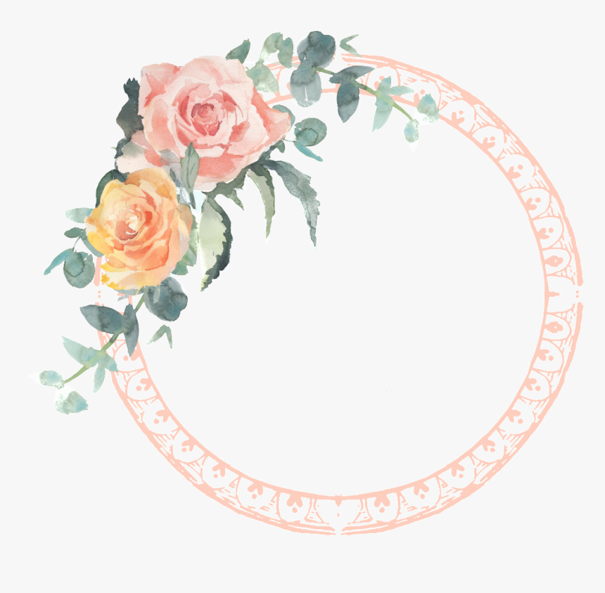 Round Fashion Garland Transparent Border - Transparent Floral Round Border, HD Png Download