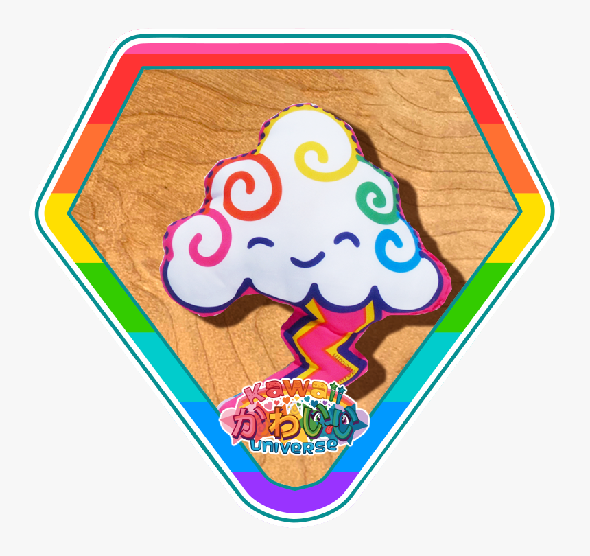 Kawaii Universe Cute Doodle Thunder Cloud Pillow Pic, HD Png Download