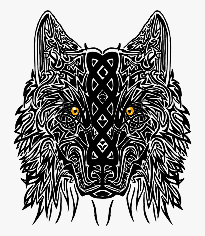 Celtic Wolf Tattoo By Dragonoir-d4r5t4b - Wolf Head Transparent Background, HD Png Download