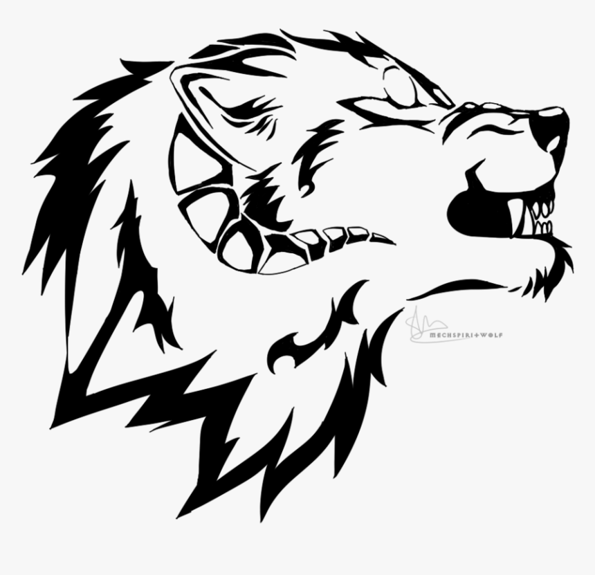 Snarling Horned Wolf Tattoo Design By Xkingbadwolf - Snarl, HD Png Download