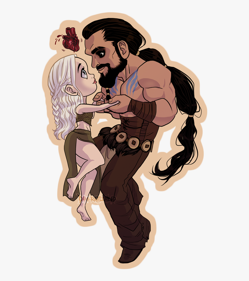 “daenerys And Drogo Sticker Uvu
” - Daenerys And Drogo Cartoon, HD Png Download
