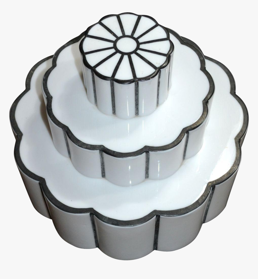 Art Deco Wedding Cake Milk Glass Light Globe Black, HD Png Download