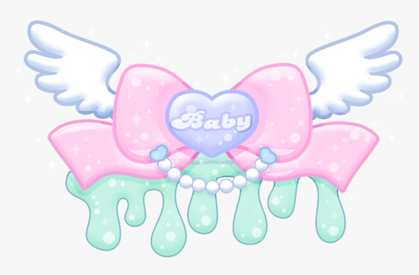 Baby Angel Free Png Image - Cute Kawaii Heart Wings, Transparent Png