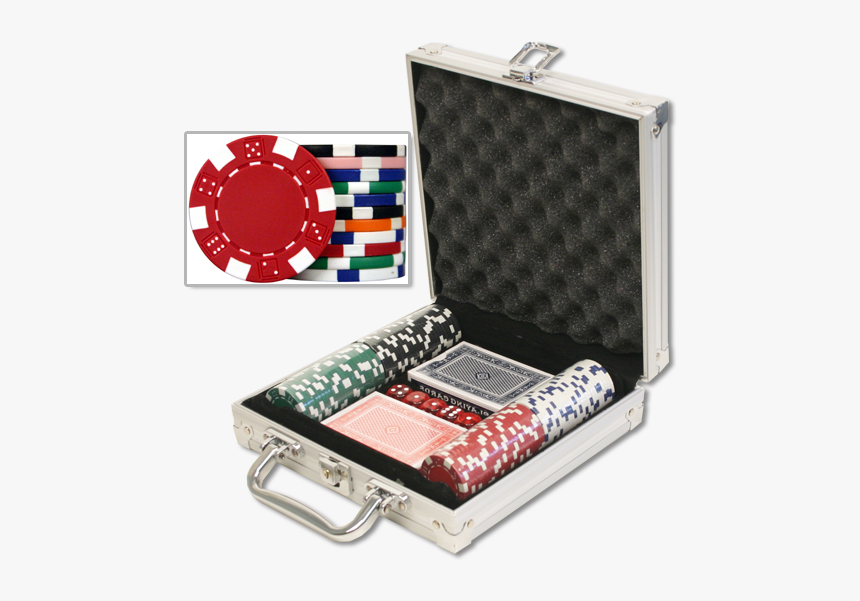 Dice Poker Chip Set With 100 Chips - Poker Set Wood, HD Png Download