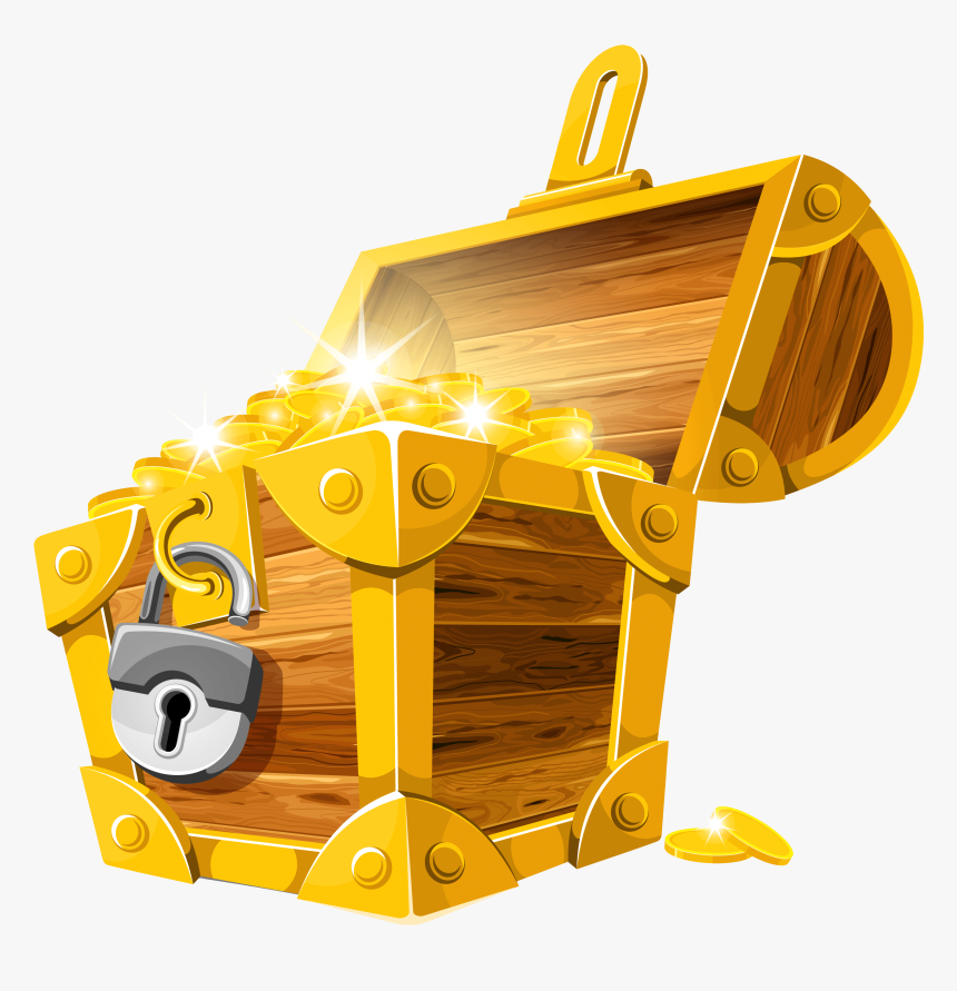 Gold Coins Treasure Chest Png Clipart Picture - Treasure Png, Transparent Png