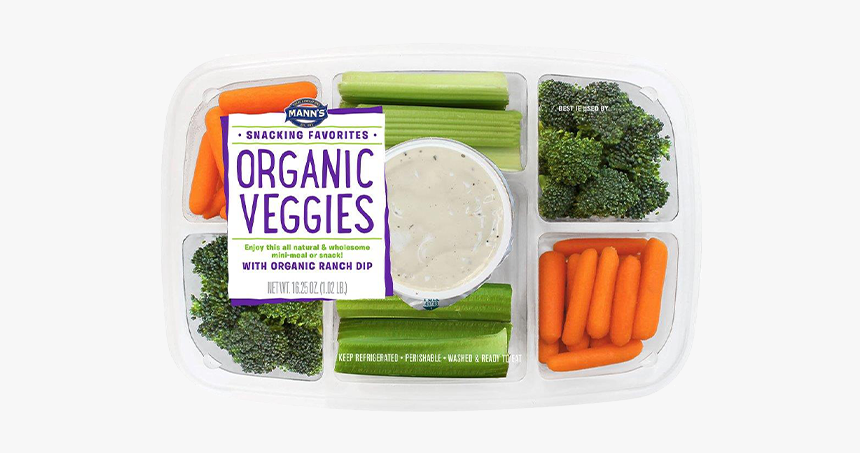 Mann S Organic Veggie Tray - Ranch Dip With Vegetables, HD Png Download