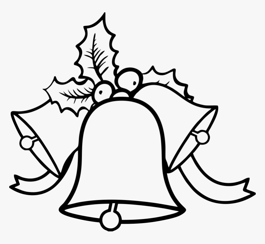 Bell Drawing Happy - Christmas Bell For Coloring, HD Png Download