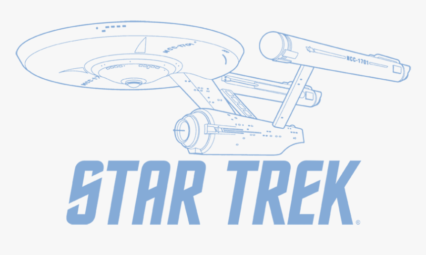 Star Trek Enterprise Outline Men S Slim Fit T-shirt - Clipart Star Trek Enterprise, HD Png Download