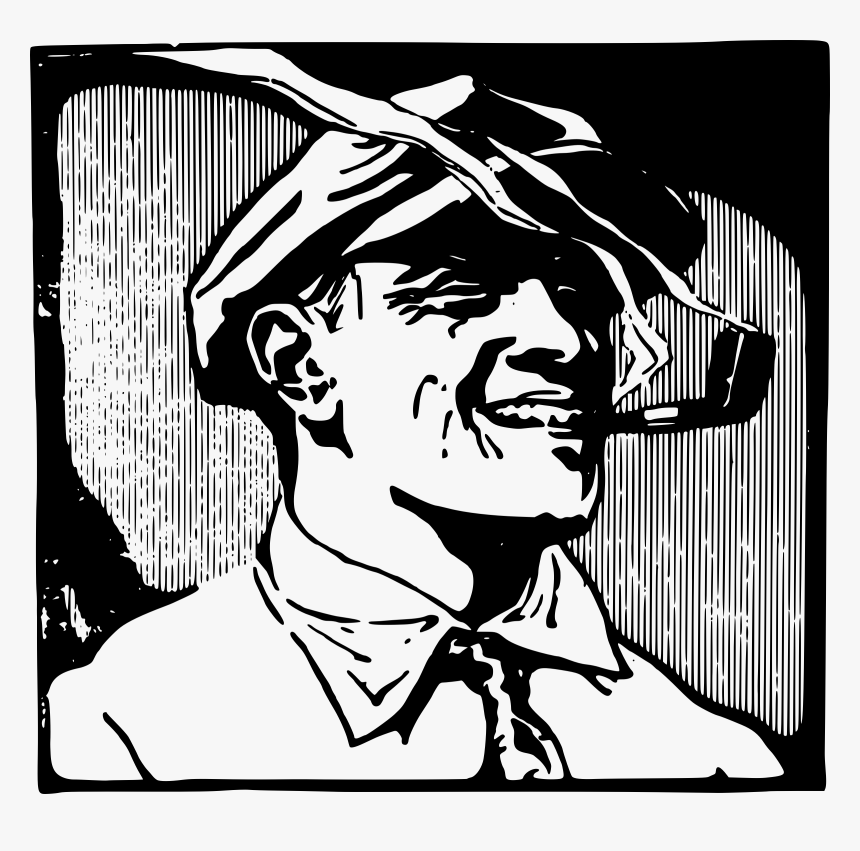 Happy Man With A Pipe Clip Arts - Man With Pipe Png, Transparent Png