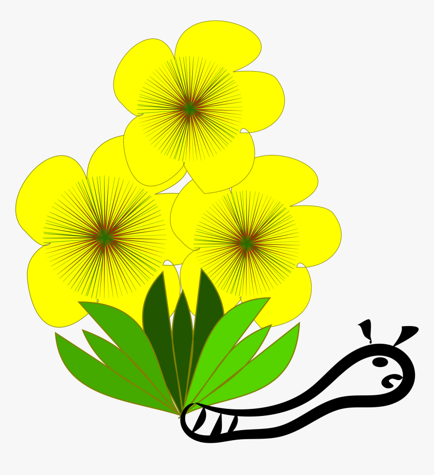 A Flor Amarela E A Lagarta Clip Arts - Yellow Bell Flower Clipart, HD Png Download