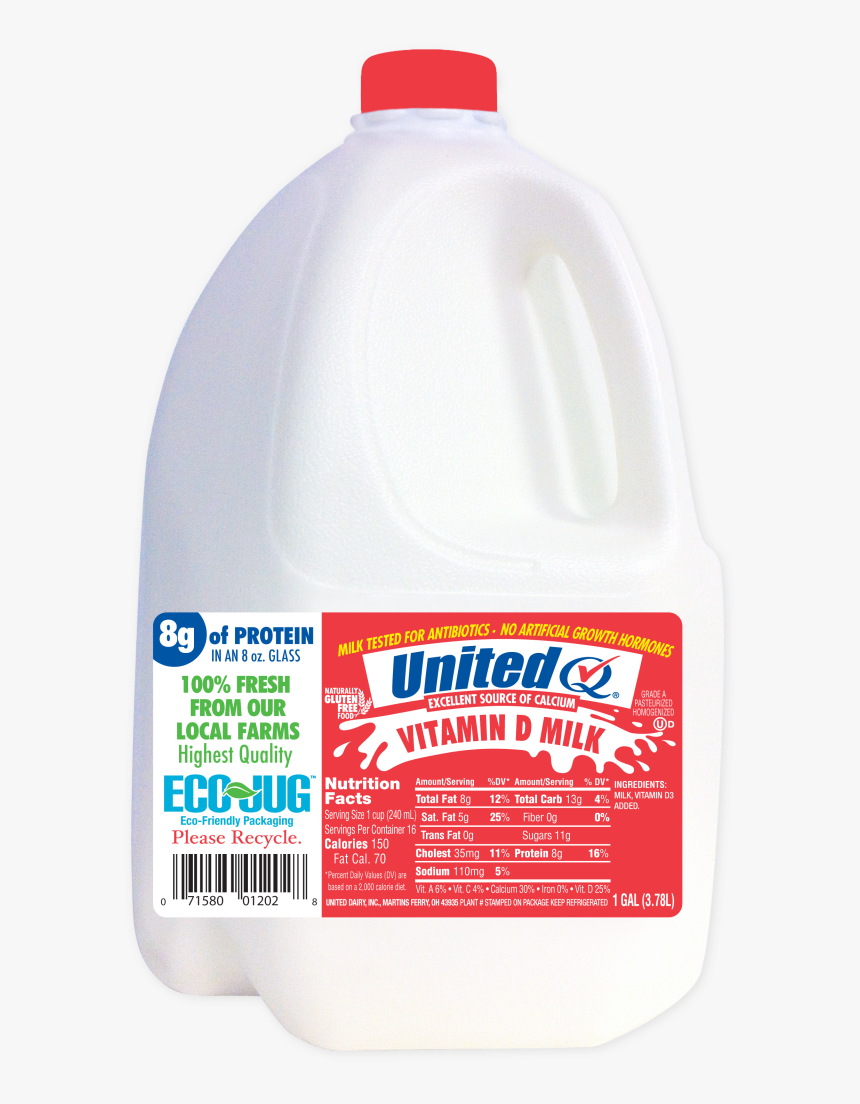 Products, Vitamin D Milk - United 2% Milk, HD Png Download