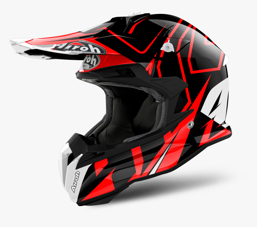 Red And Black Mx Helmet, HD Png Download