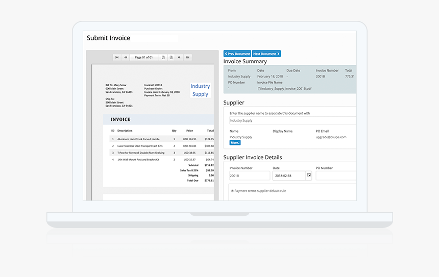 Coupa Invoice, HD Png Download