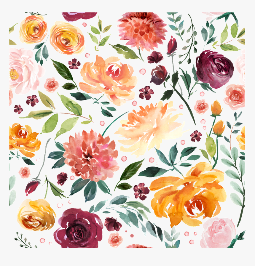 Colorful Color Flowers Transparent - Flower Collage Pattern, HD Png Download
