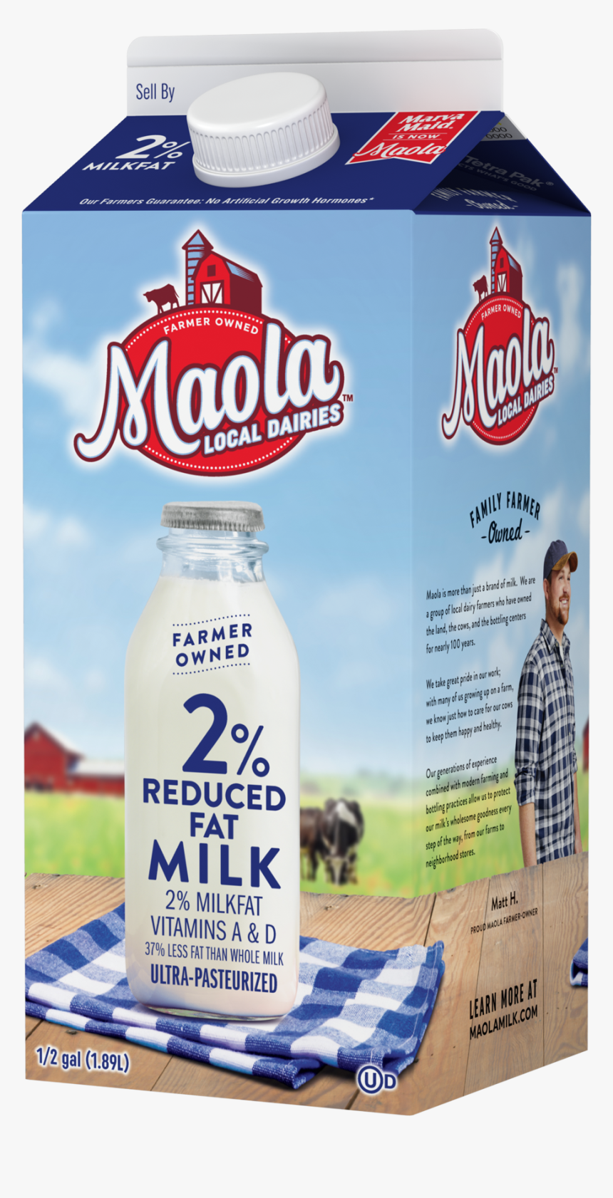 Maola Ultra-pasteurized 2% Reduced Fat Milk Is Available - Maola Fat Free Milk, HD Png Download